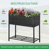 Soporte Para Jardinera De Ratán Metal 70x30x72 Cm - Outsunny. Negro