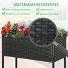 Soporte Para Jardinera De Ratán Metal 70x30x72 Cm - Outsunny. Negro