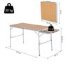 Mesa Plegable De Camping Outsunny Aluminio Mdf, 153x60x70 Cm, Madera