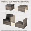 Conjunto 2 Sofás+2 Mesas De Centro+2 Sillones+2 Taburetes De Ratán Pe