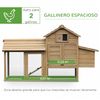 Gallinero De Madera Para Exterior 150,5x54x87 Cm-pawhut. Natural