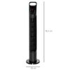 Ventilador Torre Con Mando 3 Ajustes De Abs Homcom 18x18x78,5cm-negro