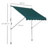 Toldo De Poliéster, Aluminio, Acero 200x150 Cm - Outsunny. Verde