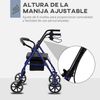 Andador Para Adultos De Metal Pvc Homcom 77x55,5x93 Cm - Azul Y Negro