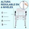 Silla Para Ducha De Aleación De Aluminio Homcom 51,5x51,5x84cm-blanco