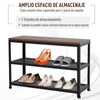 Banco Zapatero 2 Estantes De Metal Mdf Homcom 70x30x48 Cm - Negro