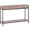 Mesa Para Recibidor De Melamina Acero Homcom 120x30x81,5 Cm - Roble