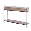 Mesa Para Recibidor De Melamina Acero Homcom 120x30x81,5 Cm - Roble