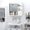 Espejo De Baño De Pared De Mdf Vidrio Kleankin 60x10x48 Cm - Blanco