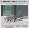 Tumbona De Jardín De Aluminio, Textilene 163x58,5x91cm-outsunny.gris