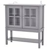 Armario Auxiliar De Cocina De Vidrio Y Mdf Homcom 80x28x84 Cm Gris