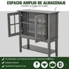 Armario Auxiliar De Cocina De Vidrio Y Mdf Homcom 80x28x84 Cm Gris