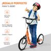 Patinete Para Niños Con Neumáticos Freno Naranja Homcom