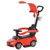 Carrito Para Niños Diseño 3 En 1 Con Bocina Y Capota Rojo Homcom