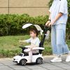 Carrito Para Niños Diseño 3 En 1 Con Bocina Y Capota Blanco Homcom