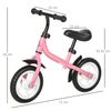 Bicicleta Sin Pedales Homcom Metal Plástico, 71x32x56 Cm, Rosa