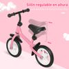 Bicicleta Sin Pedales Homcom Metal Plástico, 71x32x56 Cm, Rosa