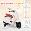 Moto Eléctrica Con Faros Música 2 Ruedas Auxiliares Blanco Homcom