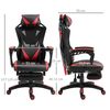 Silla Gaming Reclinable Con Reposapiés Vinsetto 65x70x125cm – Rojo