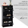 Armario De Zapatos De Mdf Y Plástico Homcom 60x26x124 Cm Negro