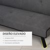 Sofá Cama De Alagón Espuma Madera Mdf Metal Homcom 170x76x72,5cm-gris