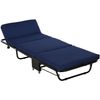 Cama Plegable Con Cabecera De Metal Y Esponja Homcom 184x65x26cm Azul