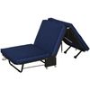 Cama Plegable Con Cabecera De Metal Y Esponja Homcom 184x65x26cm Azul