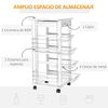 Carro De Cocina De Madera De Pino Mdf Metal Homcom 47x37x83 Cm-blanco