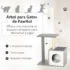 Árbol Para Gatos De Madera Sisal Felpa 59x39x62 Cm-pawhut. Gris