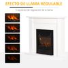 Chimenea Eléctrica De Metal Mdf Vidrio Templado Homcom 102x30x95 Cm