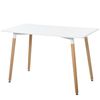 Mesa De Comedor De Metal Mdf Madera De Haya Homcom 120x60x75cm-blanco