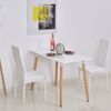 Mesa De Comedor De Metal Mdf Madera De Haya Homcom 120x60x75cm-blanco