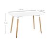 Mesa De Comedor De Metal Mdf Madera De Haya Homcom 120x60x75cm-blanco