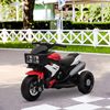 Moto Eléctrica Infantil Con 3 Ruedas Para +3 Años Rojo Y Negro Homcom