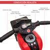 Moto Eléctrica Infantil Con 3 Ruedas Para +3 Años Rojo Y Negro Homcom