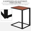 Mesa Auxiliar Para Sofá De Metal Mdf Homcom 40,6x50,8x64,2 Cm - Nogal