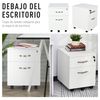 Gabinete De Archivos Móvil De Mdf Homcom 40x45,5x52,5 Cm - Blanco