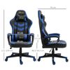 Silla Gaming Ergonómica De Espuma Pvc Abs Vinsetto 61x70x129 Cm-azul