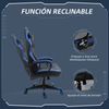 Silla Gaming Ergonómica De Espuma Pvc Abs Vinsetto 61x70x129 Cm-azul