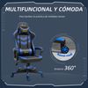 Silla Gaming De Espuma Plástico Abs Vinsetto 61x70x129 Cm-azul