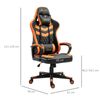 Silla Gaming De Espuma Pvc Abs Vinsetto 61x70x129cm - Naranja Y Negro