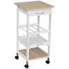 Carrito De Cocina De Mdf Y Madera De Pino Homcom 37x37x76 Blanco