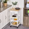 Carrito De Cocina De Mdf Y Madera De Pino Homcom 37x37x76 Blanco