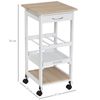 Carrito De Cocina De Mdf Y Madera De Pino Homcom 37x37x76 Blanco