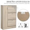 Armario Zapatero De 2 En 1 De Mdf Plástico Homcom 79x26x120cm-natural