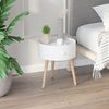 Mesita De Noche 1 Cajón De Mdf Madera Maciza Homcom Ø38x45cm-blanco