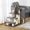 Escalera Para Mascotas De Melanima Peluche 60x42x61 Cm-pawhut. Gris