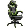 Silla Gaming Con Reposapiés Cojín Lumbar Vinsetto 65x70x128,5cm-verde