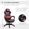 Silla Gaming Con Reposapiés Cojín Lumbar Vinsetto 65x70x128,5cm-rojo