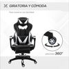 Silla Gaming De Reposapiés Cojín Lumbar Vinsetto 65x70x128,5cm-blanco